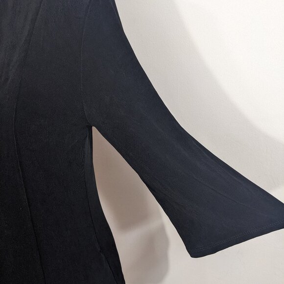 Chico's Travelers Black 3/4 Sleeve Open Slinky Knit Cardigan Sz 0 US S - Picture 10 of 12